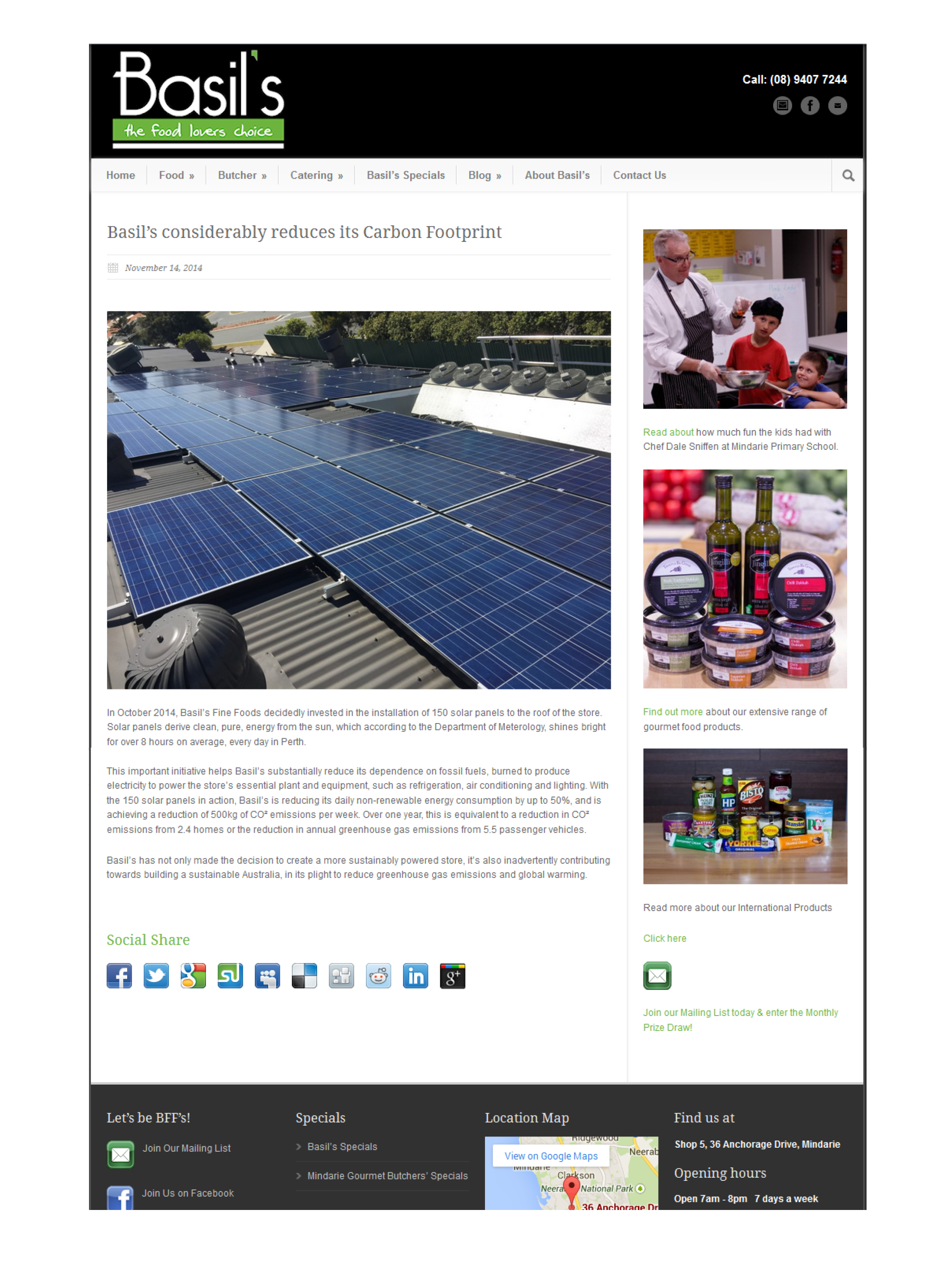 Marketing Wing blog for Basil's carbon footprint